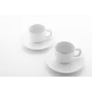 Set 2 cani espresso, 85 ml, 2410E25539, Everestus, 130 x 130 x 87 mm, Ceramica, Alb