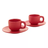   Set 2 cani espresso, 85 ml, 2410E25538, Everestus, 130 x 130 x 87 mm, Ceramica, Rosu