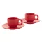Set 2 cani espresso, 85 ml, 2410E25538, Everestus, 130 x 130 x 87 mm, Ceramica, Rosu