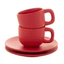 Set 2 cani espresso, 85 ml, 2410E25538, Everestus, 130 x 130 x 87 mm, Ceramica, Rosu