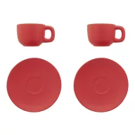   Set 2 cani espresso, 85 ml, 2410E25538, Everestus, 130 x 130 x 87 mm, Ceramica, Rosu