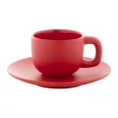 Set 2 cani espresso, 85 ml, 2410E25538, Everestus, 130 x 130 x 87 mm, Ceramica, Rosu