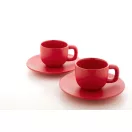 Set 2 cani espresso, 85 ml, 2410E25538, Everestus, 130 x 130 x 87 mm, Ceramica, Rosu