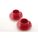 Set 2 cani espresso, 85 ml, 2410E25538, Everestus, 130 x 130 x 87 mm, Ceramica, Rosu