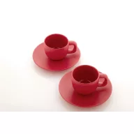   Set 2 cani espresso, 85 ml, 2410E25538, Everestus, 130 x 130 x 87 mm, Ceramica, Rosu