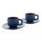 Set 2 cani espresso, 85 ml, 2410E25536, Everestus, 130 x 130 x 87 mm, Ceramica, Albastru dark