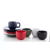   Set 2 cani espresso, 85 ml, 2410E25536, Everestus, 130 x 130 x 87 mm, Ceramica, Albastru dark