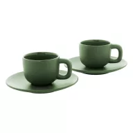   Set 2 cani espresso, 85 ml, 2410E25537, Everestus, 130 x 130 x 87 mm, Ceramica, Verde