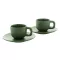 Set 2 cani espresso, 85 ml, 2410E25537, Everestus, 130 x 130 x 87 mm, Ceramica, Verde