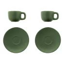 Set 2 cani espresso, 85 ml, 2410E25537, Everestus, 130 x 130 x 87 mm, Ceramica, Verde