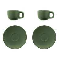   Set 2 cani espresso, 85 ml, 2410E25537, Everestus, 130 x 130 x 87 mm, Ceramica, Verde