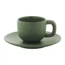 Set 2 cani espresso, 85 ml, 2410E25537, Everestus, 130 x 130 x 87 mm, Ceramica, Verde