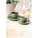 Set 2 cani espresso, 85 ml, 2410E25537, Everestus, 130 x 130 x 87 mm, Ceramica, Verde