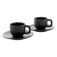   Set 2 cani espresso, 85 ml, 2410E25535, Everestus, 130 x 130 x 87 mm, Ceramica, Negru