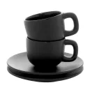 Set 2 cani espresso, 85 ml, 2410E25535, Everestus, 130 x 130 x 87 mm, Ceramica, Negru