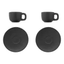 Set 2 cani espresso, 85 ml, 2410E25535, Everestus, 130 x 130 x 87 mm, Ceramica, Negru