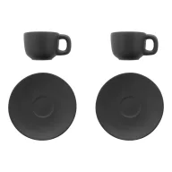   Set 2 cani espresso, 85 ml, 2410E25535, Everestus, 130 x 130 x 87 mm, Ceramica, Negru