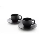 Set 2 cani espresso, 85 ml, 2410E25535, Everestus, 130 x 130 x 87 mm, Ceramica, Negru