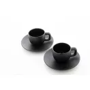 Set 2 cani espresso, 85 ml, 2410E25535, Everestus, 130 x 130 x 87 mm, Ceramica, Negru
