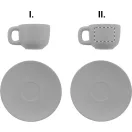 Set 2 cesti espresso 85 ml, Everestus, 2601E14870, 130x130x87 mm, Ceramica, Gri