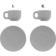   Set 2 cesti espresso 85 ml, Everestus, 2601E14870, 130x130x87 mm, Ceramica, Gri