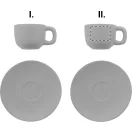 Set 2 cesti espresso 85 ml, Everestus, 2601E14870, 130x130x87 mm, Ceramica, Gri
