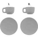 Set 2 cesti espresso 85 ml, Everestus, 2601E14870, 130x130x87 mm, Ceramica, Gri