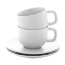 Set 2 cani cappuccino, 200 ml, 2410E25544, Everestus, 160 x 160 x 110 mm, Ceramica, Alb