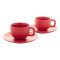 Set 2 cani cappuccino, 200 ml, 2410E25543, Everestus, 160 x 160 x 110 mm, Ceramica, Rosu