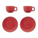 Set 2 cani cappuccino, 200 ml, 2410E25543, Everestus, 160 x 160 x 110 mm, Ceramica, Rosu