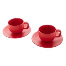 Set 2 cani cappuccino, 200 ml, 2410E25543, Everestus, 160 x 160 x 110 mm, Ceramica, Rosu