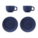 Set 2 cani cappuccino, 200 ml, 2410E25541, Everestus, 160 x 160 x 110 mm, Ceramica, Albastru dark