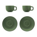 Set 2 cani cappuccino, 200 ml, 2410E25542, Everestus, 160 x 160 x 110 mm, Ceramica, Verde