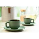 Set 2 cani cappuccino, 200 ml, 2410E25542, Everestus, 160 x 160 x 110 mm, Ceramica, Verde