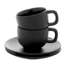 Set 2 cani cappuccino, 200 ml, 2410E25540, Everestus, 160 x 160 x 110 mm, Ceramica, Negru
