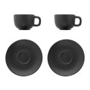 Set 2 cani cappuccino, 200 ml, 2410E25540, Everestus, 160 x 160 x 110 mm, Ceramica, Negru