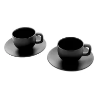   Set 2 cani cappuccino, 200 ml, 2410E25540, Everestus, 160 x 160 x 110 mm, Ceramica, Negru