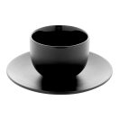 Set 2 cani cappuccino, 200 ml, 2410E25540, Everestus, 160 x 160 x 110 mm, Ceramica, Negru