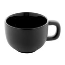 Set 2 cani cappuccino, 200 ml, 2410E25540, Everestus, 160 x 160 x 110 mm, Ceramica, Negru