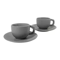   Set 2 cesti cappuccino 200 ml, Everestus, 2601E14872, 160x160x110 mm, Ceramica, Gri