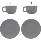 Set 2 cesti cappuccino 200 ml, Everestus, 2601E14872, 160x160x110 mm, Ceramica, Gri