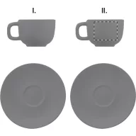   Set 2 cesti cappuccino 200 ml, Everestus, 2601E14872, 160x160x110 mm, Ceramica, Gri