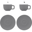 Set 2 cesti cappuccino 200 ml, Everestus, 2601E14872, 160x160x110 mm, Ceramica, Gri