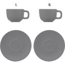 Set 2 cesti cappuccino 200 ml, Everestus, 2601E14872, 160x160x110 mm, Ceramica, Gri
