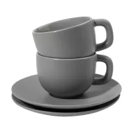   Set 2 cesti cappuccino 200 ml, Everestus, 2601E14872, 160x160x110 mm, Ceramica, Gri