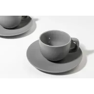   Set 2 cesti cappuccino 200 ml, Everestus, 2601E14872, 160x160x110 mm, Ceramica, Gri
