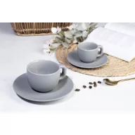   Set 2 cesti cappuccino 200 ml, Everestus, 2601E14872, 160x160x110 mm, Ceramica, Gri