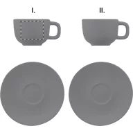   Set 2 cesti cappuccino 200 ml, Everestus, 2601E14872, 160x160x110 mm, Ceramica, Gri