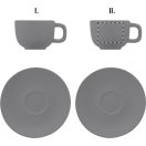 Set 2 cesti cappuccino 200 ml, Everestus, 2601E14872, 160x160x110 mm, Ceramica, Gri