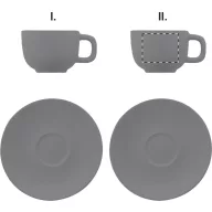   Set 2 cesti cappuccino 200 ml, Everestus, 2601E14872, 160x160x110 mm, Ceramica, Gri